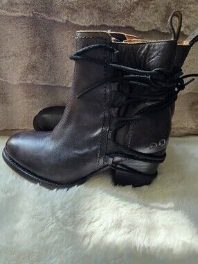 Bed /Stu  Cobbler Women's Black Leather Lace-Up Ankle Boots Size 8